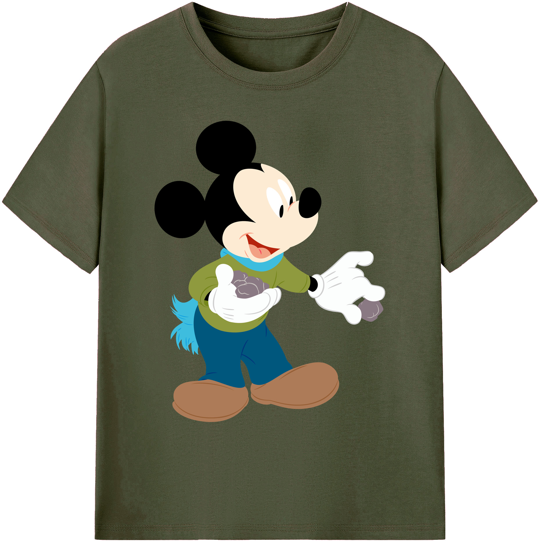 ミッキーマウス Mickey Mouse 綿100％ メンズ半袖Tシャツ｜肌触りやわらか＆通気性